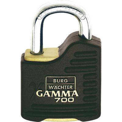 Visací zámek z kovu, na přední straně logo značky 'BURG WÄCHTER GAMMA 700', robustní design.