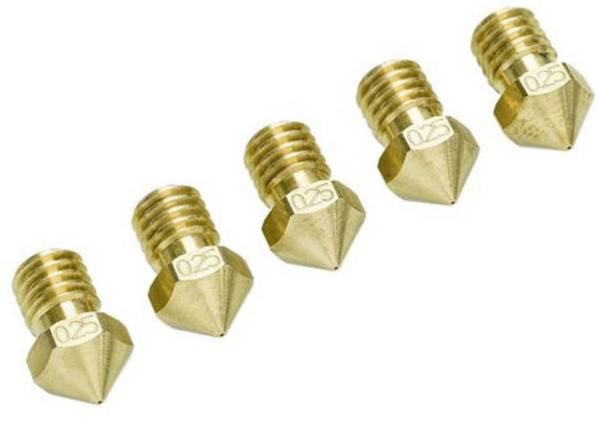 Balenie trysiek Ultimaker 2+ 0,25 mm Vhodné pre 3D tlačiareň: Ultimaker 2+, Ultimaker 2 Extended + UM2+ Nozzle Pack 5x0.25mm 9524