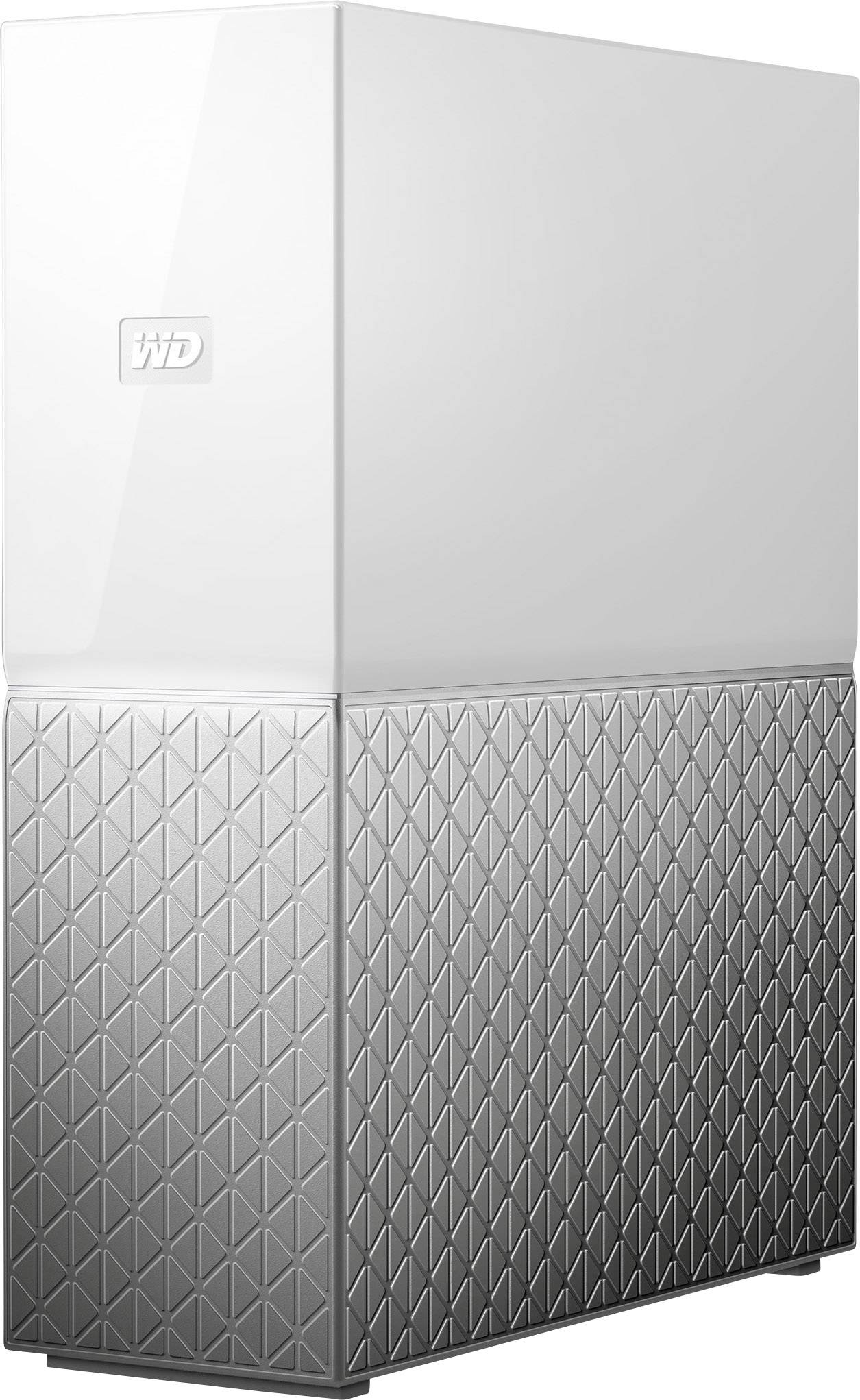 Externý pevný disk s moderným dizajnom, v bielej a sivej farbe, vhodný na ukladanie dát a zálohovanie.