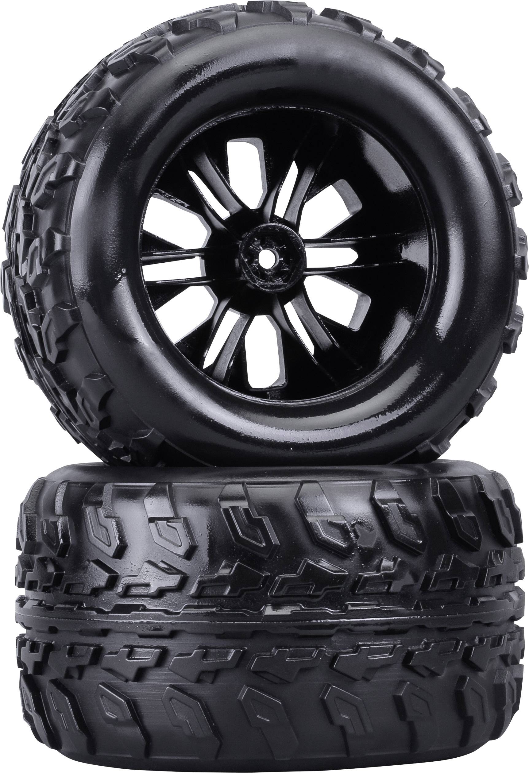 Reely 1, 10 Monstertruck Complete Wielen Zwart 2 Stuk(s)
