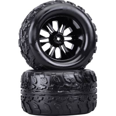 Reely 1:10 monster truck kompletné kolesá čierna 2 ks-0