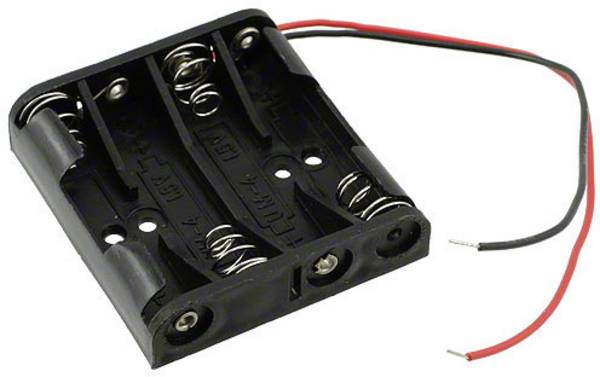 MPD BC4AAAW batériový držák 4x micro (AAA) kábel (d x š x v) 51 x 48 x 13 mm