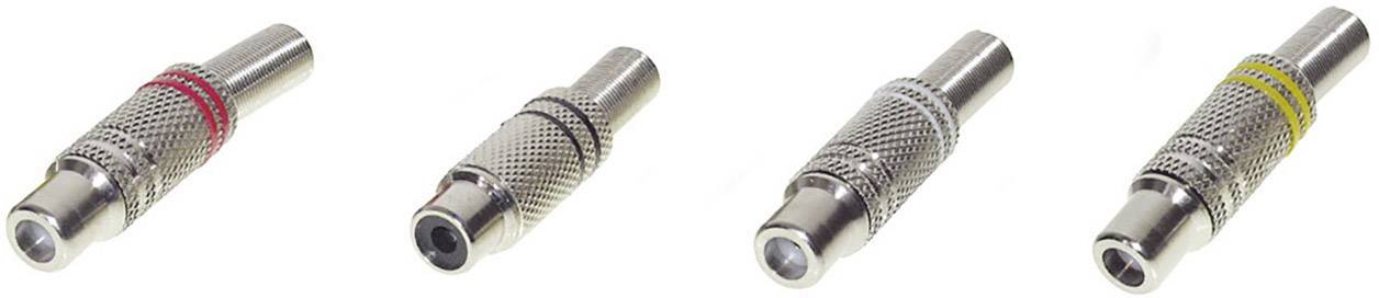 TRU COMPONENTS 1601059 cinch konektor spojka, rovná Pólov: 2 čiernobiela červená, čierna, žltá, biela 4 ks