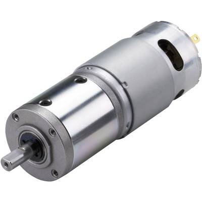 Valcový elektromotor s prevodovkou, striebornej farby a kompaktný, s hnacou hriadeľou vystupujúcou dopredu. Vhodný pre mechanické aplikácie.