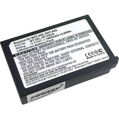 Vymeniteľná lítiovo-iónová batéria pre BHT-200, BHT-500. Napätie: 7,2V, kapacita: 1800mAh, 6,66Wh. Upozornenie: neotvárajte ani nevhadzujte do ohňa.