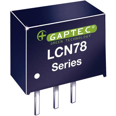 Elektrická súčiastka série LCN78 od spoločnosti GAPTEC s logom zelenej technológie, vybavená tromi kovovými kolíkmi pre pripojenie.