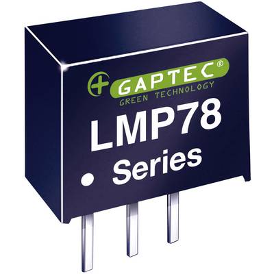 Obrázok napäťového regulátora LMP78 značky GAPTEC s tromi pinmi. Na hornej strane je logo a text 'GAPTEC Green Technology'.