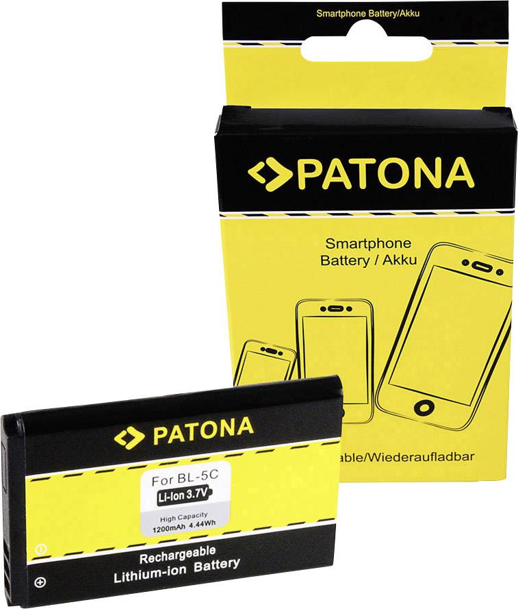 Balenie a akumulátor nabíjateľnej lítiovo-iónovej batérie pre smartfóny, kompatibilný s Nokia BL-5C, 3,7V, 1200mAh.