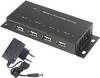 Renkforce RF-4830984 4 porty USB Hub kovový ukazovateľ, pre montáž na stenu čierna