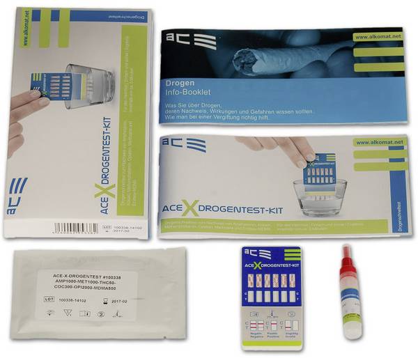 ACE Kit X 100338 sada testera drog z moču, zo steru Testovateľné drogy=amfetamín, MDMA, metamfetamín, opiáty