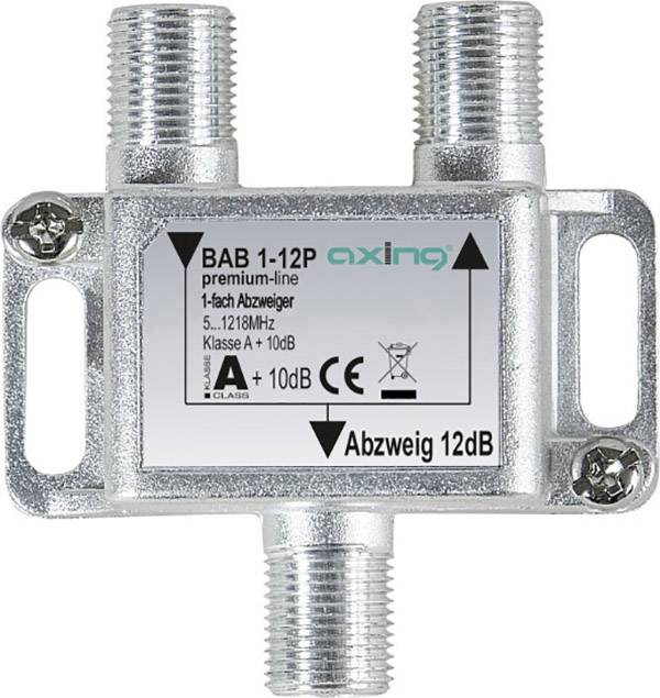 Koaxiálny rozbočovač s tromi vývodmi, vhodný pre 5...1218 MHz; odbočka 12 dB, trieda A, +10 dB zosilnenie.