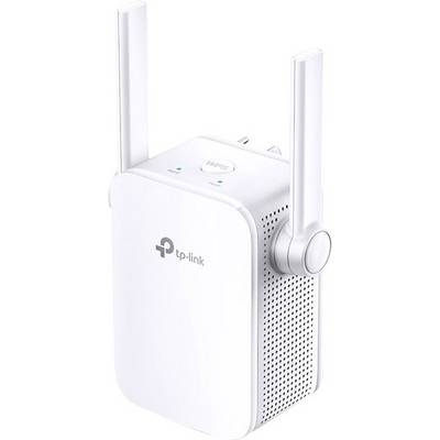 WLAN repeater od TP-Link, biely s dvoma anténami, zlepšuje bezdrôtový signál pre väčší dosah v domácej sieti.