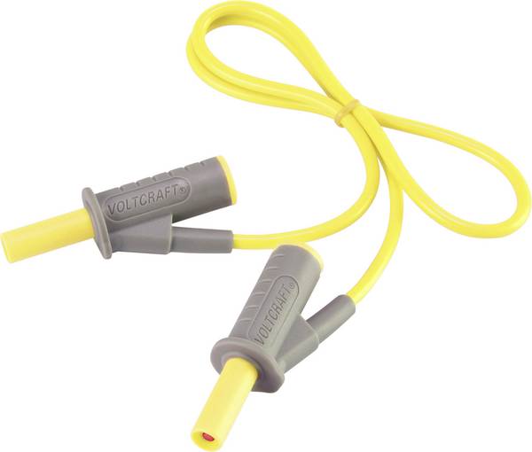 VOLTCRAFT MSB-501 bezpečnostné meracie káble [lamelový zástrčka 4 mm - lamelový zástrčka 4 mm] 0.50 m žltá 1 ks