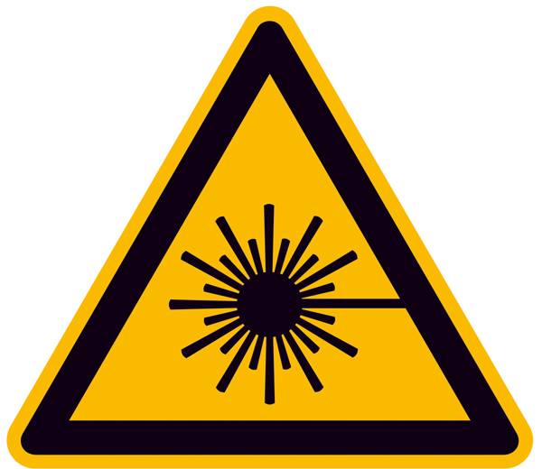 výstražná tabuľa laser hliník   100 mm ISO 7010 1 ks
