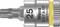 Torx bit s gravírovaným nápisom '25 Wera 8767 A HF non-impact', krátky driek, určený na presnú prácu so skrutkami. Strieborné telo so žltým prsteňom.
