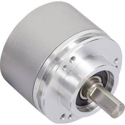 Strieborný mechanický motor s valcovým krytom a vyčnievajúcim kovovým kolíkom, ktorý sa používa pre technické aplikácie.