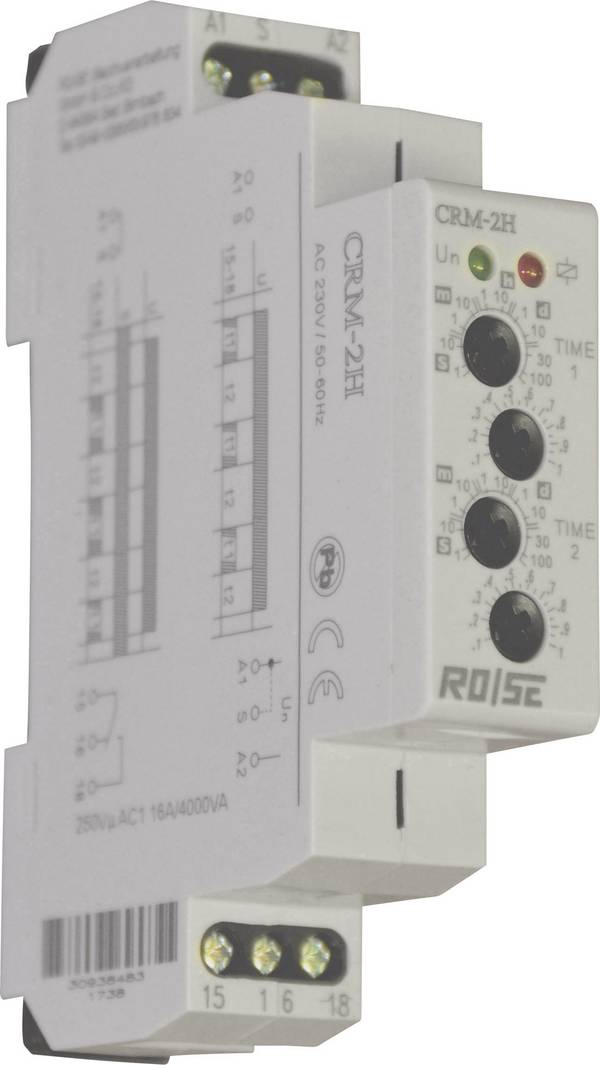 RO/SE LM-Heizungen CRM-2H/UNI CRM-2H/UNI časové relé, 0.1 s - 100 Dni, 24 V/DC, 250 V/AC, 16 A, 1 ks