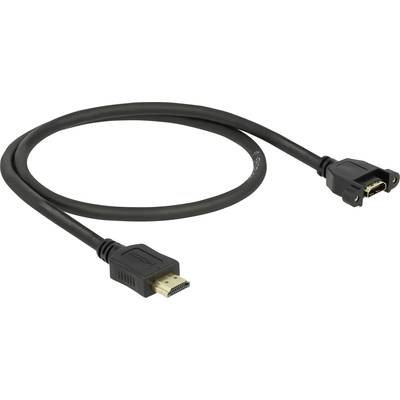 Delock HDMI predlžovací kábel Zástrčka HDMI-A, Zásuvka HDMI-A 0.50 m čierna 85463 pozlátené kontakty HDMI kábel-0