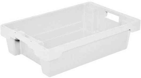 BRB Lagertechnik 1657991 otočný stohovací zásobník, vhodné pre potraviny, (d x š x v) 600 x 400 x 150 mm, prírodná biela, 1 ks