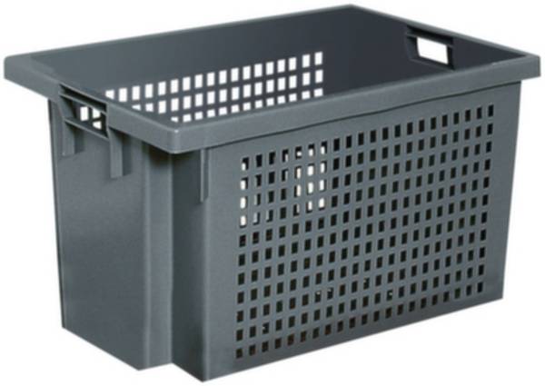 BRB Lagertechnik 1657992 otočný stohovací zásobník, vhodné pre potraviny, (d x š x v) 600 x 400 x 300 mm, sivá, 1 ks