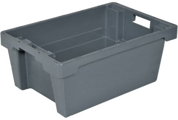 BRB Lagertechnik 1657994 otočný stohovací zásobník, vhodné pre potraviny, (d x š x v) 600 x 400 x 300 mm, sivá, 1 ks