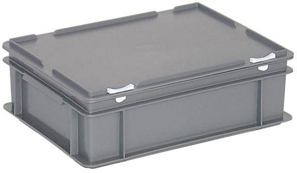 BRB Lagertechnik 1658108 stohovací zásobník, vhodné pre potraviny, (d x š x v) 400 x 300 x 135 mm, sivá, 1 ks