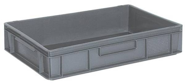 BRB Lagertechnik 1658176 stohovací zásobník, Basic, vhodné pre potraviny, (d x š x v) 600 x 400 x 120 mm, sivá, 1 ks