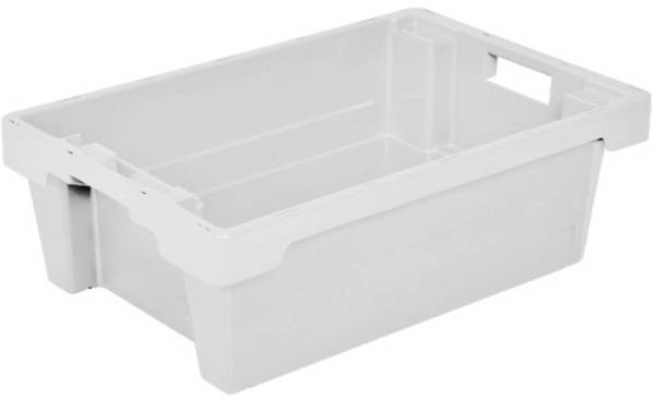BRB Lagertechnik 1658194 otočný stohovací zásobník, vhodné pre potraviny, (d x š x v) 600 x 400 x 200 mm, prírodná biela, 1 ks
