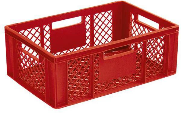 BRB Lagertechnik 1658550 stohovací zásobník, Basic, vhodné pre potraviny, (d x š x v) 600 x 400 x 220 mm, červená, 1 ks