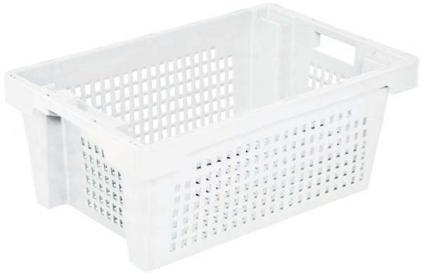 BRB Lagertechnik 1658587 otočný stohovací zásobník, vhodné pre potraviny, (d x š x v) 600 x 400 x 250 mm, prírodná biela, 1 ks