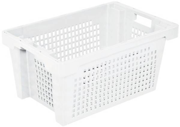 BRB Lagertechnik 1658588 otočný stohovací zásobník, vhodné pre potraviny, (d x š x v) 600 x 400 x 300 mm, prírodná biela, 1 ks