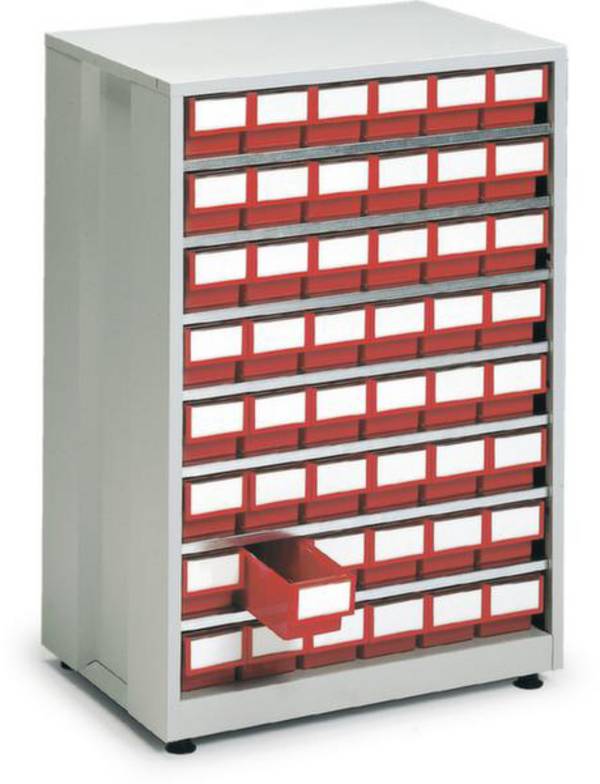 Treston 4840-5 zásuvkové oddelenie, (š x v x h) 605 x 870 x 410 mm, svetlo sivá, červená, 1 ks