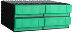 Kombinovaný zásuvkový systém VxŠxH 202x482x345mm, 4/4 skrinka / zásuvky, zelená