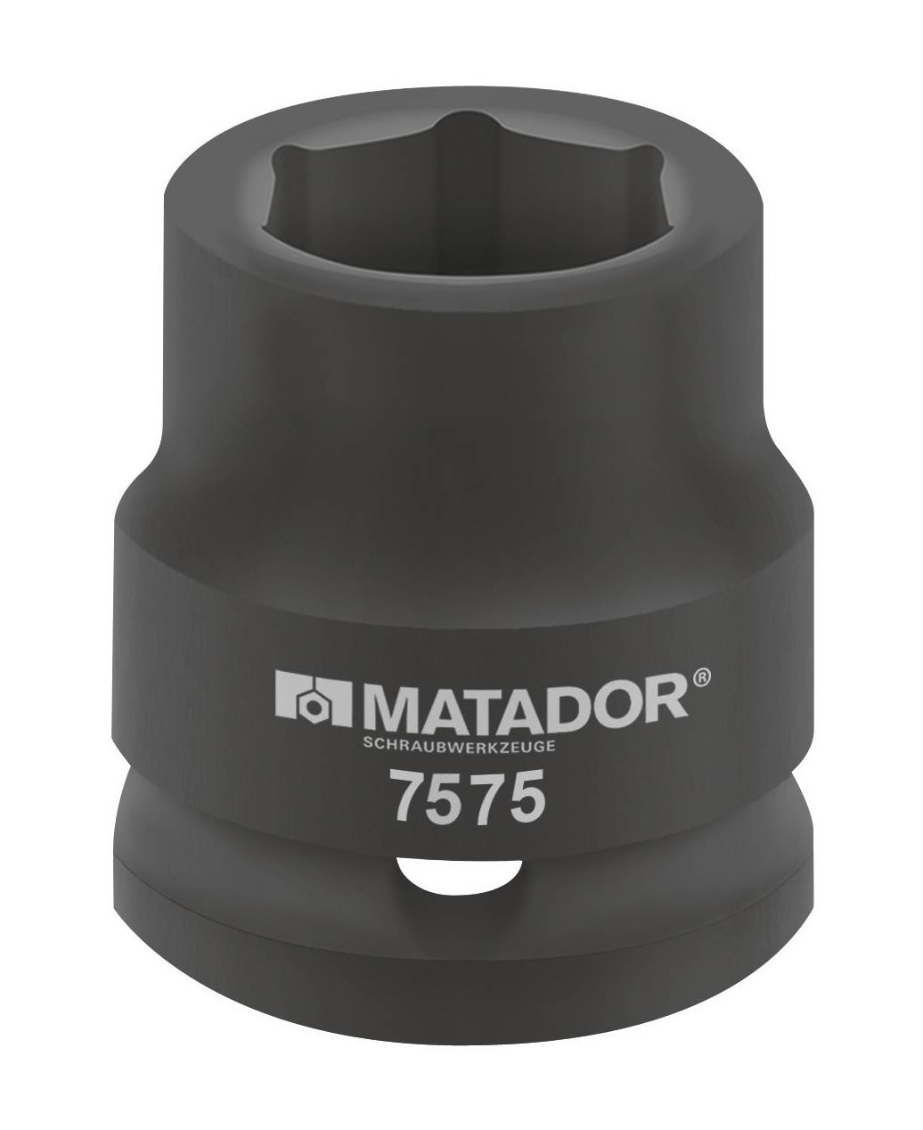 Čierny skrutkovací hrot s nápisom 'MATADOR 7575', vhodný pre skrutkové práce, vyrobený z odolného materiálu.