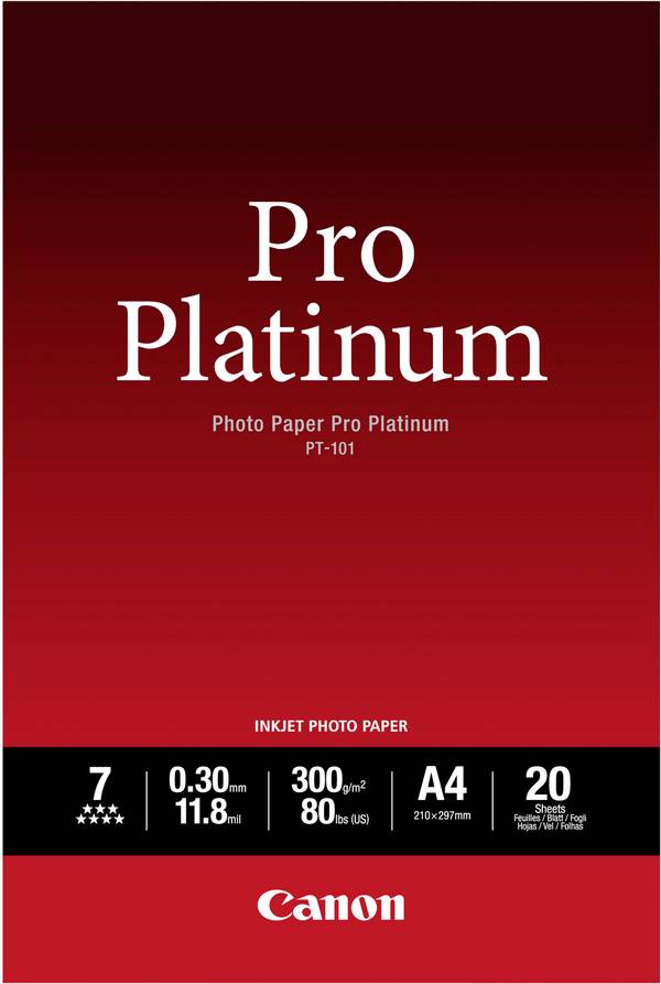 Canon Photo Paper Pro Platinum PT-101 2768B016 fotografický papier A4 300 g/m² 20 listov vysoko lesklý