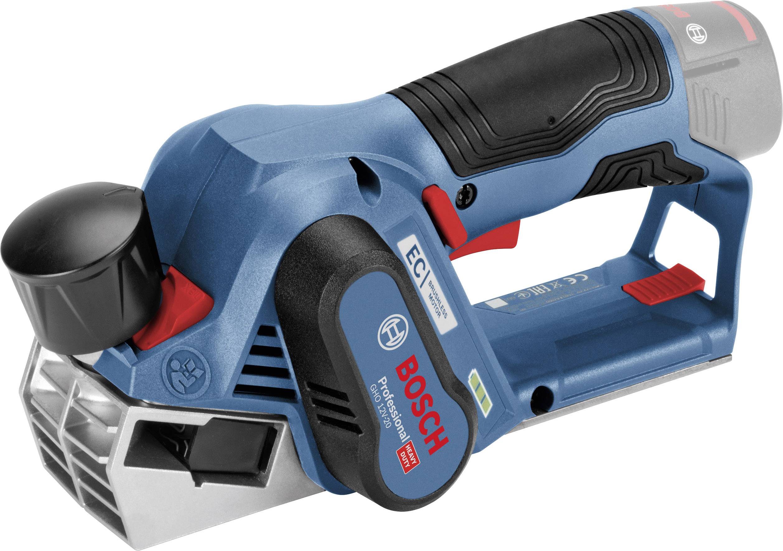 Bosch Professional GHO 12V-20 Batteridriven hyvel exkl. batteri/laddare Hyvelbredd: 56 mm 12 V falsdjup (max.): 17 mm