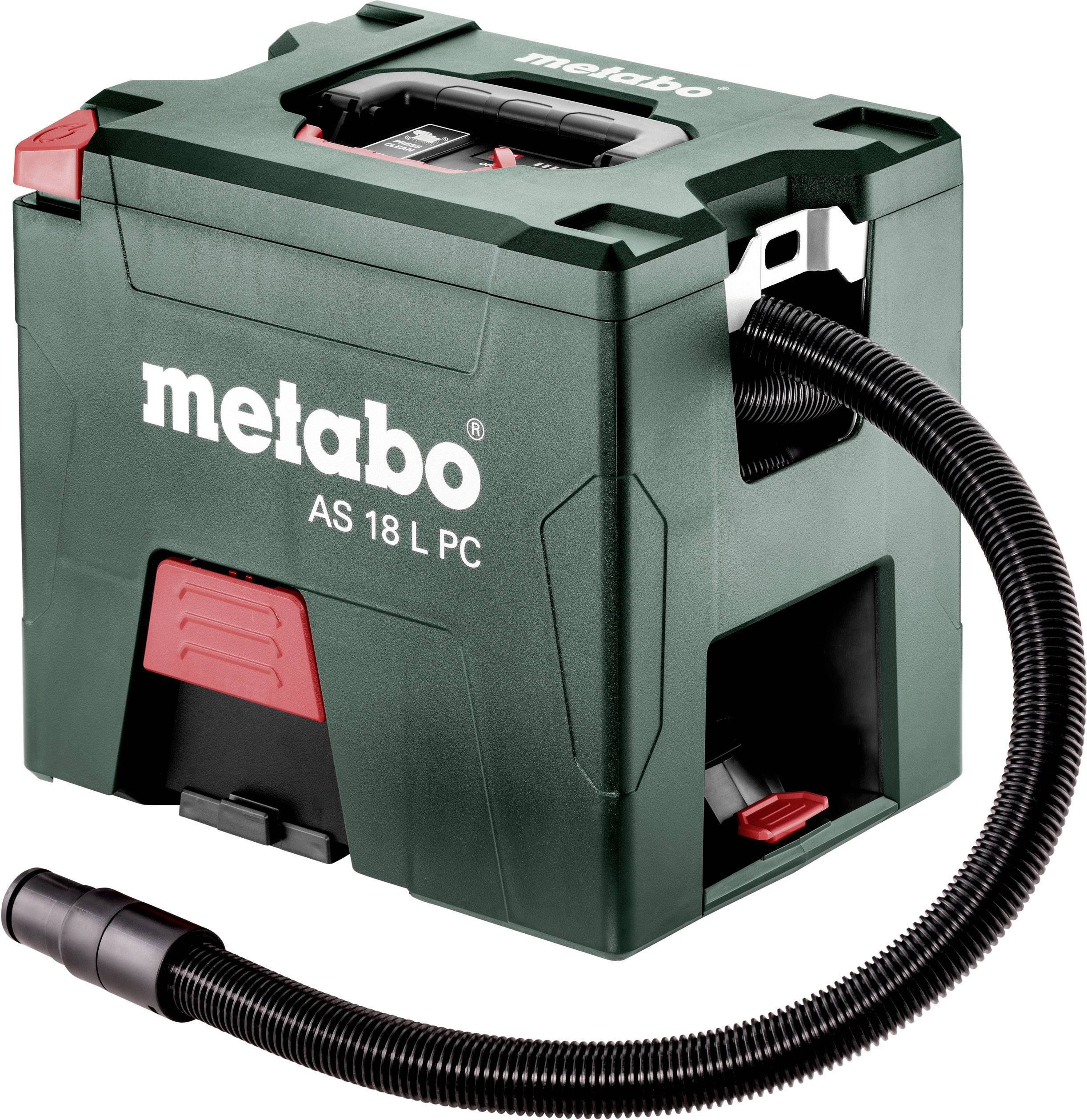 Metabo AS 18 L PC 602021850 Aspirapolvere a secco Kit 7.50 l senza batteria, Aspirazione per polveri di classe L