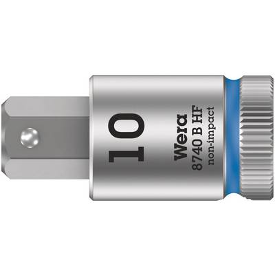 Nástrčný kľúč Wera 8740 B HF s neimpaktným profilom, veľkosť 10, modro-šedý dizajn, vhodný pre manuálne použitie.