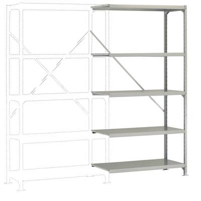 Manuflex RM2132 Bezskrutkový regál MEGAFLEX s 5 policami, (š x v x h) 970 x 2000 x 600 mm, ocel, kovová podlaha, pozinko