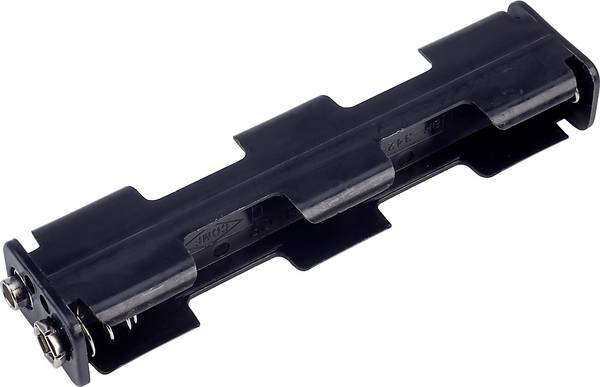 TRU COMPONENTS BH342-1B batériový držák 4x mignon (AA) tlačidlové pripojenie