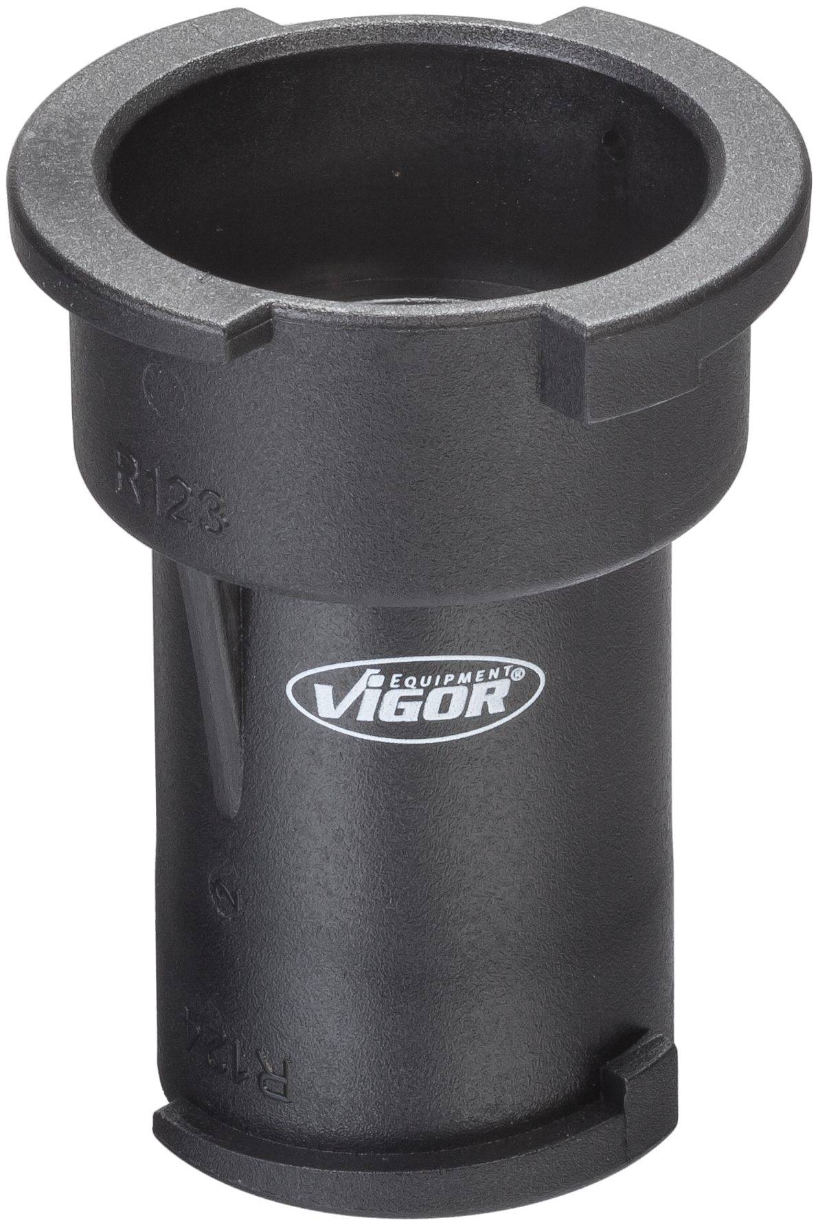 Čierne valcovité kovové náradie s logom 'Vigor' na prednej strane. Používa sa pre mechanické aplikácie.