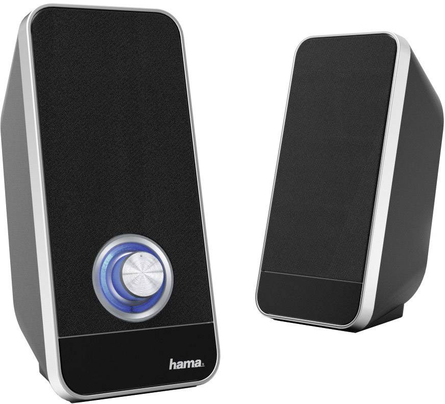 Enceintes PC Hama filaire 6 W noir, argent 1 pc(s)