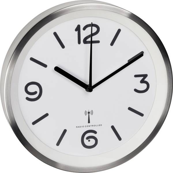 TFA Dostmann 60.3535.02 DCF nástenné hodiny 25.3 cm x 42 mm hliník (kartáčovaný)