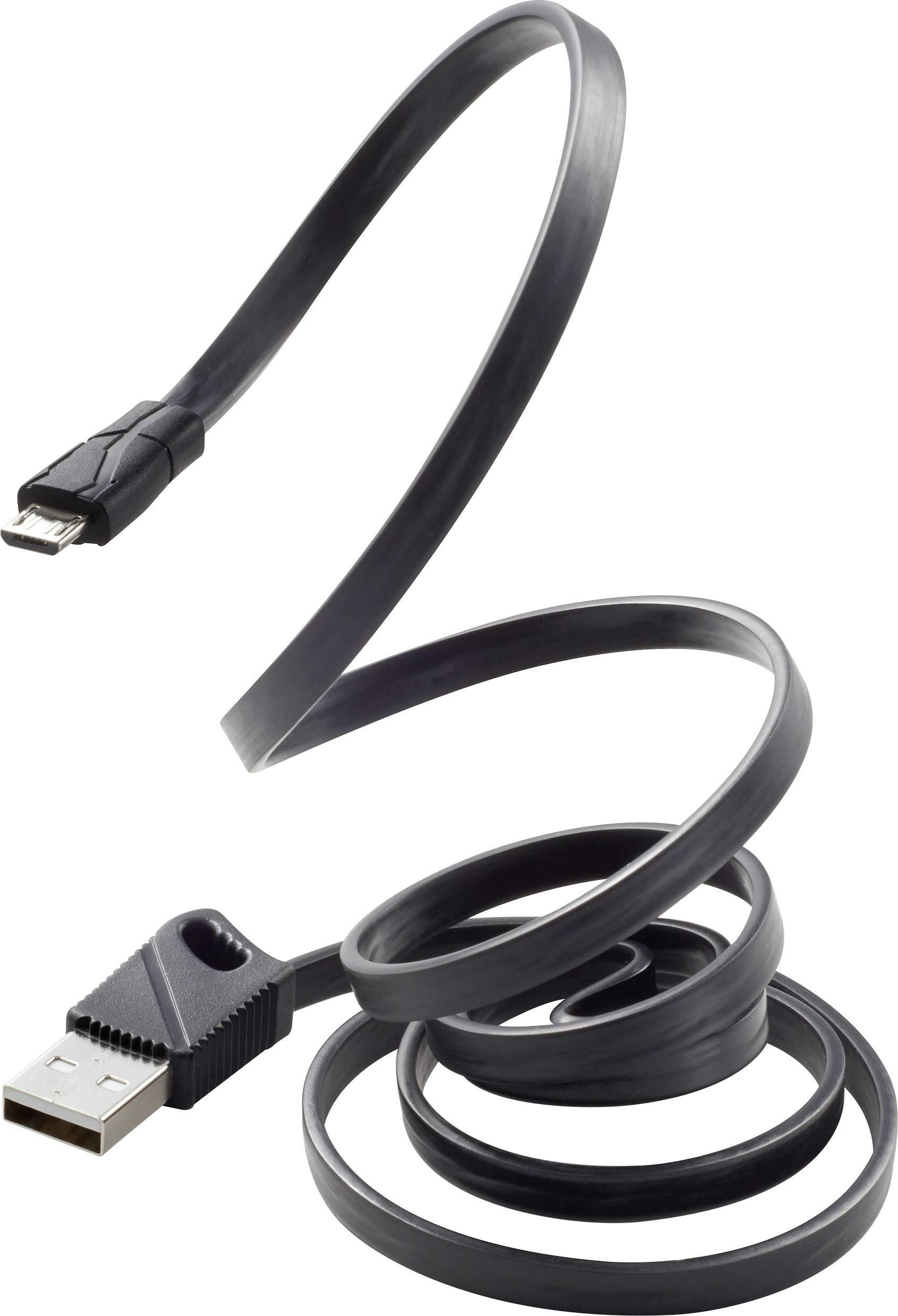 Renkforce USB-kabel USB 2.0 USB-A-hanstik, USB-micro-B-hanstik 1.00 m Sort RF-3376010