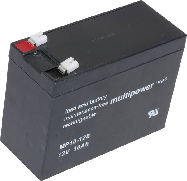 multipower PB-12-10-4,8 MP10-12S olovený akumulátor 12 V 10 Ah olovený so skleneným rúnom (š x v x h) 151 x 118.5 x 65 mm plochý konektor 6,35 mm  bezúdržbová, nebadateľné vybíjanie