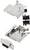 Rozoberateľný strieborný kryt pre D-Sub konektor so skrutkami a plastovými komponentmi, pripravený na montáž.