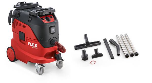 Flex VCE 44 H AC-Kit 446025 mokrý / suchý vysávač   42 l prachová trieda H certifikované, automatické čistenie filtra
