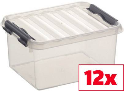 Priehľadné úložné boxy s vekom, 12 kusov. Ideálne na uskladnenie predmetov.