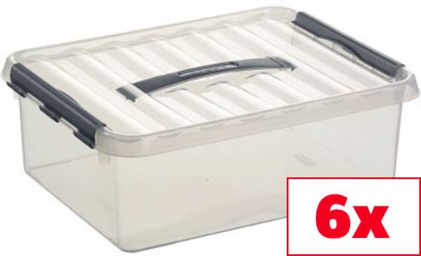 Helit úložný box Sunware Q-line priehľadná 12 l (š x v x h) 30 x 14 x 40 cm 6 ks