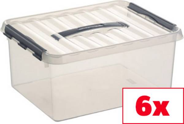 Helit úložný box Sunware Q-line priehľadná 15 l (š x v x h) 30 x 18 x 40 cm 6 ks